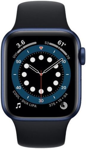 Apple  Watch Series 6 - 32GB - GPS - 44mm - Blue - Aluminum - Black - Sport Band - Rubber - Acceptable