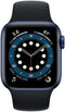 Apple  Watch Series 6 - 32GB - Blue-Aluminum-Sport Band-Black - GPS - 40mm - Blue - Aluminum - Black - Sport Band - Rubber - Acceptable