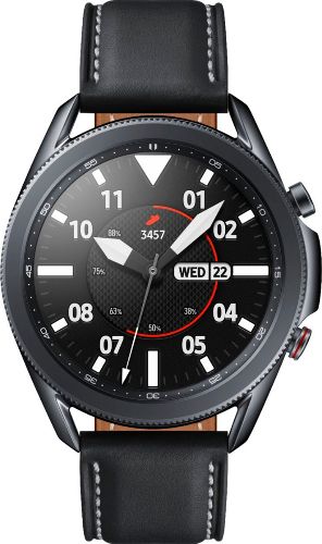 Samsung  Galaxy Watch3 - 8GB - Bluetooth + LTE - 45mm - Mystic Black - Stainless Steel - Black - Leather Strap - Leather - Acceptable