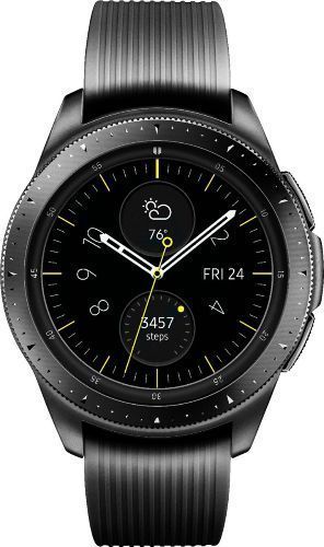 Samsung  Galaxy Watch - 4GB - Bluetooth - 42mm - Midnight Black - Stainless Steel - Onyx Black - Silicone Strap - Silicone - Good