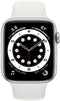 Apple  Watch Series 6 - 32GB - Silver-Aluminum-Sport Band-White - GPS - 40mm - Silver - Aluminum - White - Sport Band - Rubber - Good