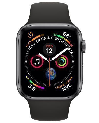 Apple  Watch Series 4 - 16GB - GPS - 44mm - Space Grey - Aluminum - Black - Sport Band - Rubber - Acceptable