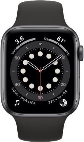 Apple  Watch Series 6 - 32GB - Cellular + GPS - 44mm - Space Grey - Aluminum - Black - Sport Band - Rubber - Premium
