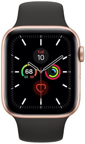 Apple Watch Series 5 Aluminum 40mm (GPS) Black Sport Band - 32GB - Gold - Acceptable